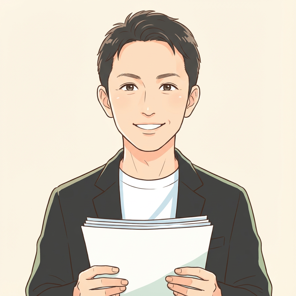 酒販免許申請の専門家、大谷賢司（行政書士）の自画像。 一般社団法人日本ソムリエ協会認定 ワインエキスパート、一般社団法人日本シードル協会認定 シードルアンバサダーとして、お酒のプロの視点から免許取得をサポートします。