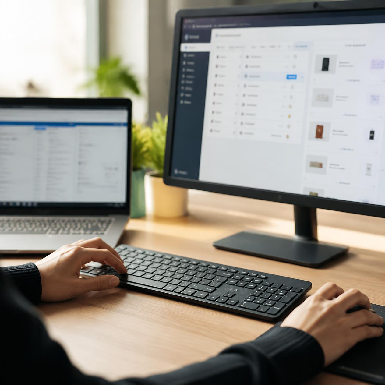 ECサイト操作の手元